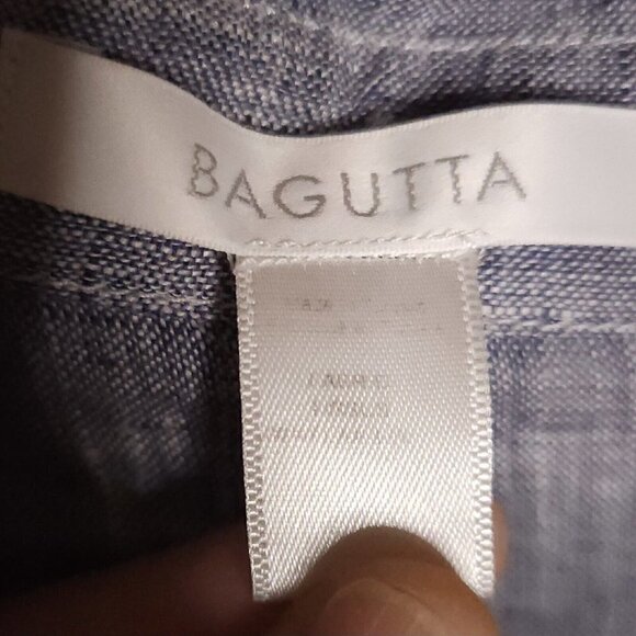 Bagutta Womens Blue Linen Oversized Coastal Grandma Top Large - Picture 5 of 5